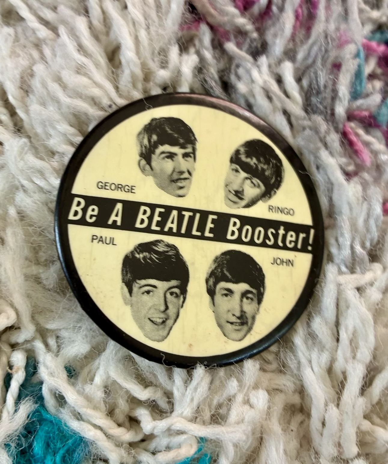 “Be A Beatle Booster!” pinback button