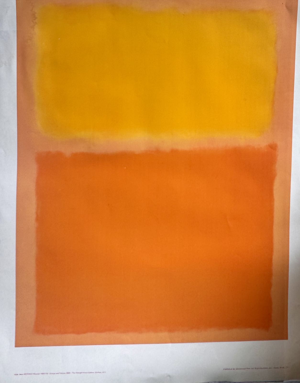 Color field print in yellow and orange, Rothko-style