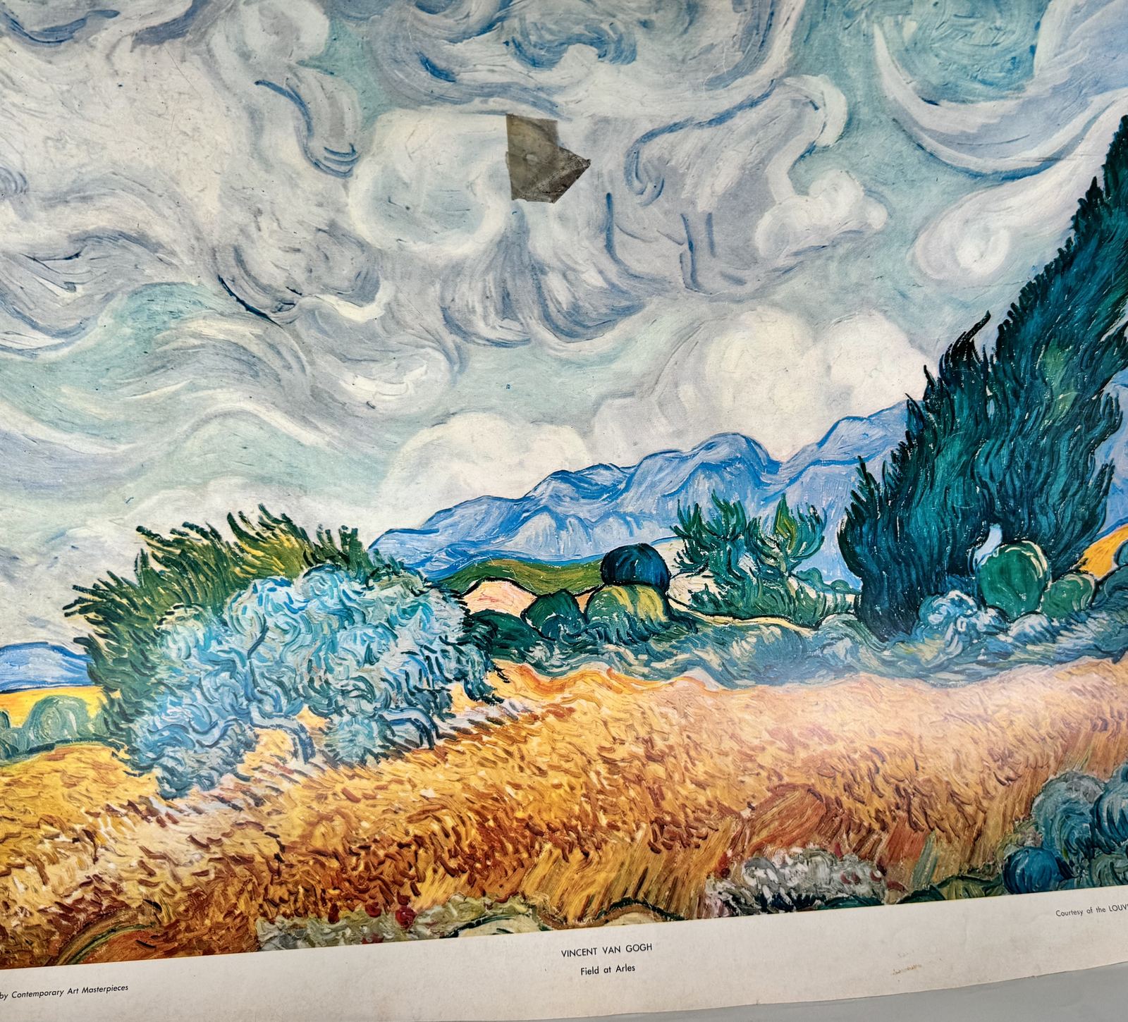 Van Gogh “Field at Arles” wheat field print, courtesy of the Louvre